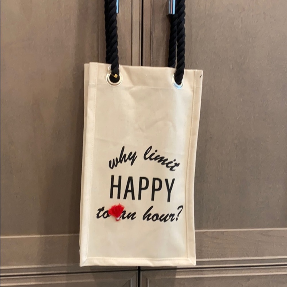 Coco+Pop Two bottle canvas tote bag.